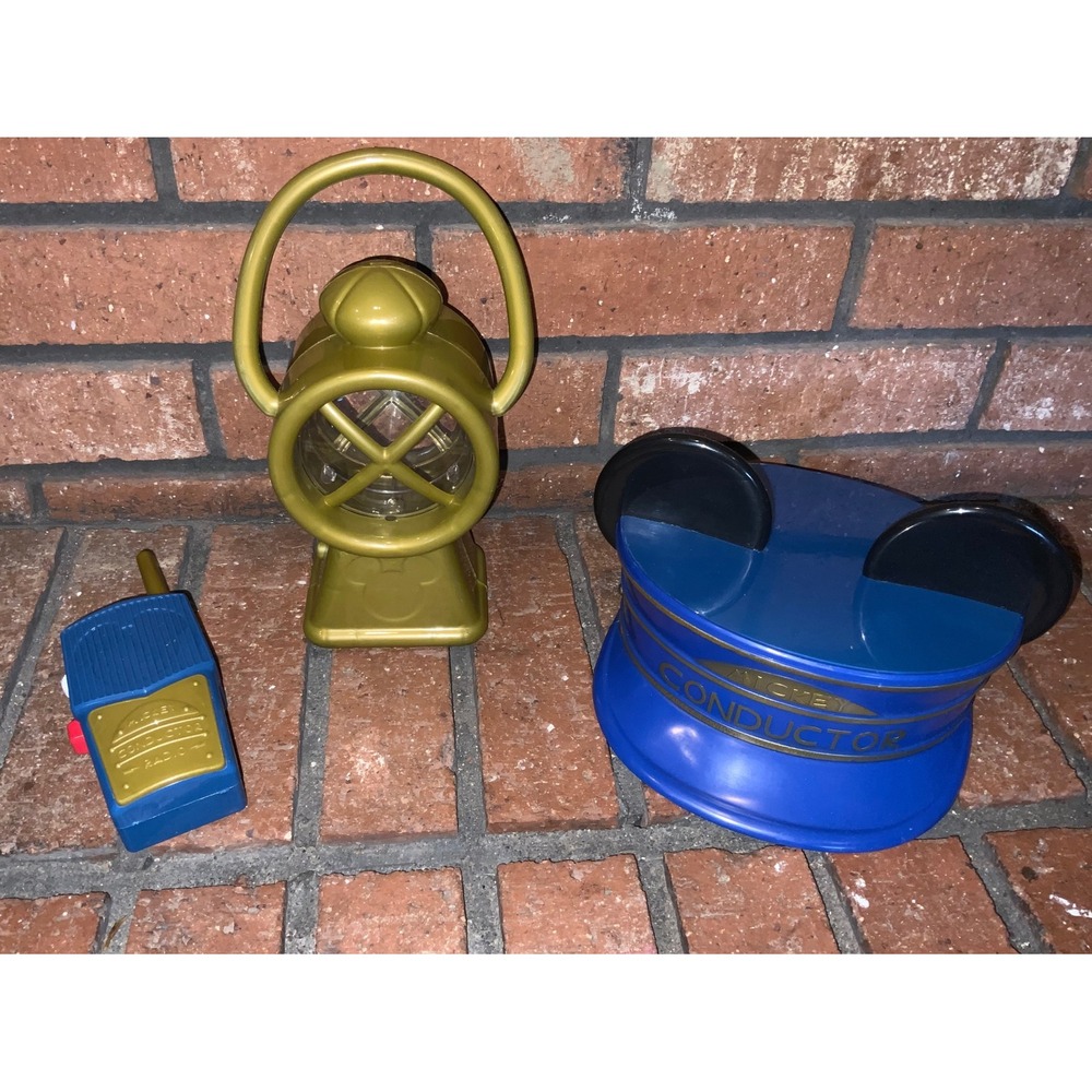 Disney Mickey Mouse Train Conductor Set Plastic Hat, Light & Radio